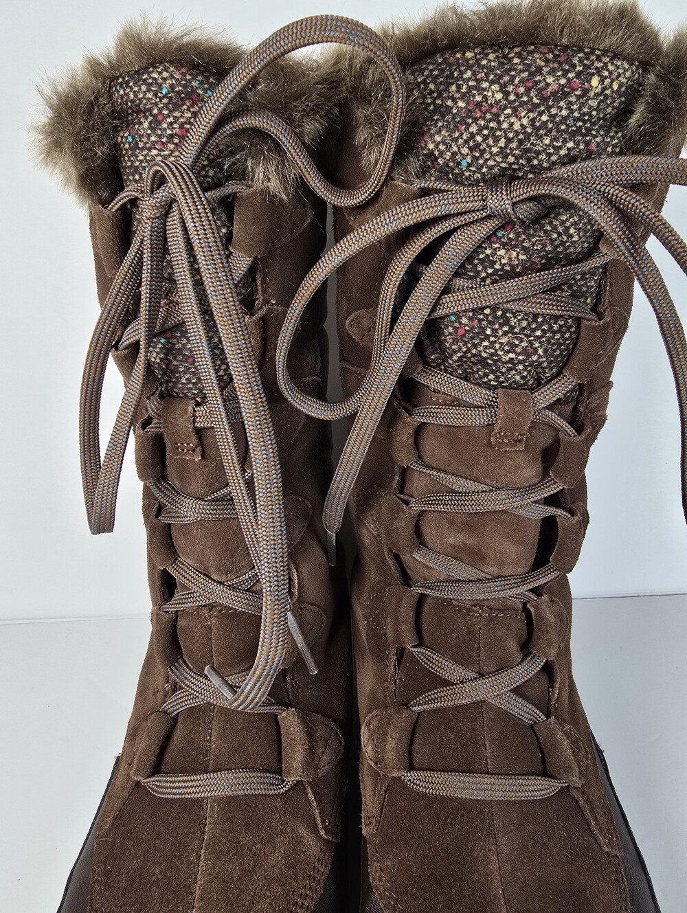 The North Face Women's Nupyse Purna Brown Faux Fur Trim LaceUp Winter Booots 8.5 - Picture 3 of 15